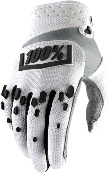 100% Handschuhe Airmatic Weiß/Schwarz Größe S