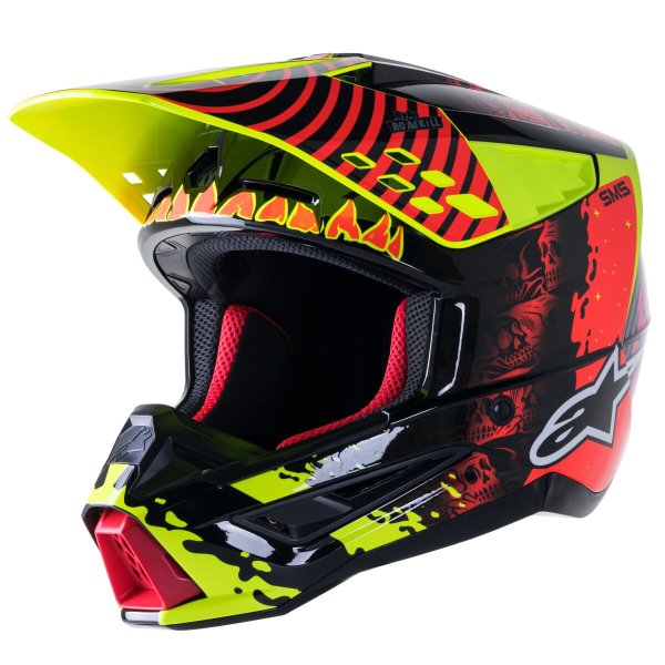 Alpinestars Motocross Helm Sm 5 Sol Bk/Yl Gl